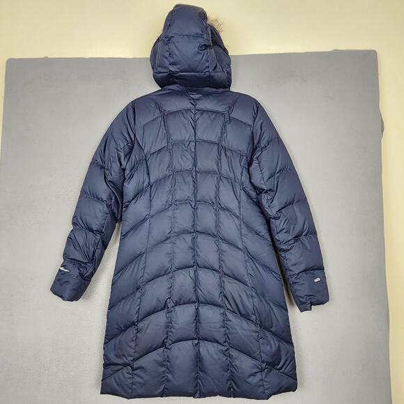 Eddie Bauer Coat Womens Medium Down Puffer Parka EB650 Faux Fur Hood 2-Way Zip - Picture 2 of 14